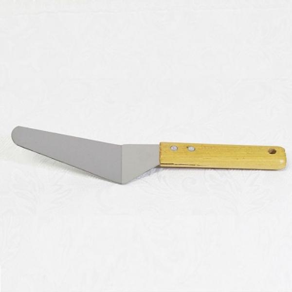 스텐 뒤집개 철판볶음 피자 스파츌라 우드 삼각 소