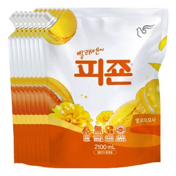 피죤 섬유유연제 옐로미모사 2100ml X 8개(1박스)