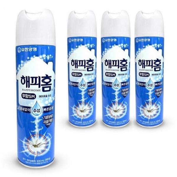 무향 수성 에어로솔 파리 모기 살충제 500ml 4개