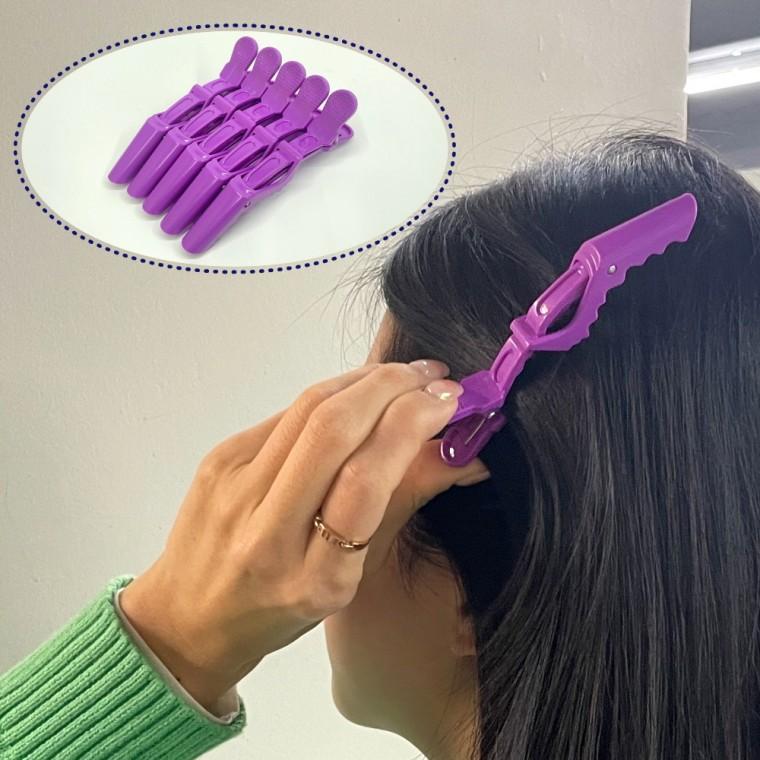 악어집게핀 악어 핀셋 집게핀 퍼플 5P 악어핀셋