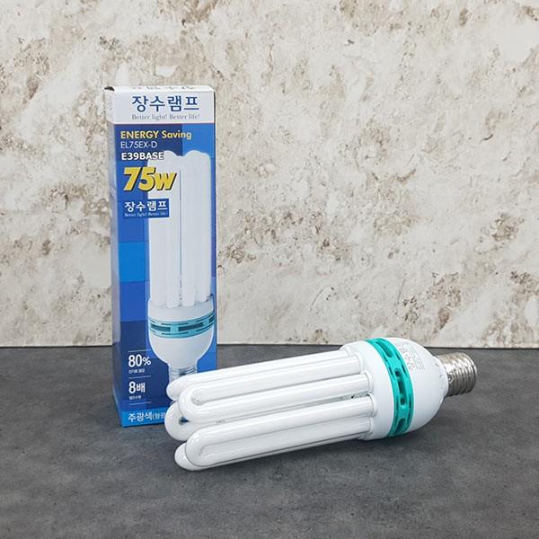 (ABM도매콜) 장수 75w 삼파장 전구 (주광색) eL75ex-d e-39