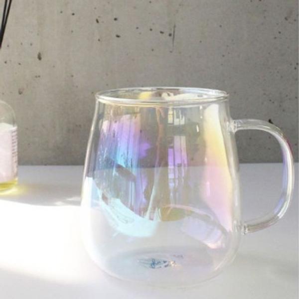 오로라 머그컵 내열유리 머그잔 유리컵 물컵 550ml