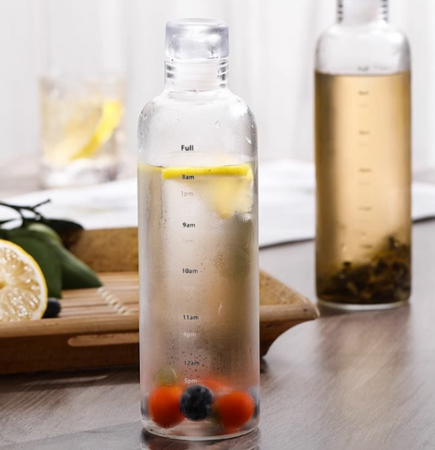 물먹는 습관 하루워터 시간체크 물병 2p세트(내열유리) (500ml)