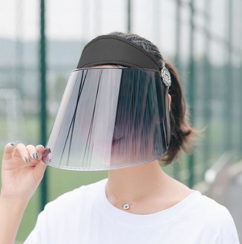 풀커버 와이드 자외선차단 썬캡(블랙)