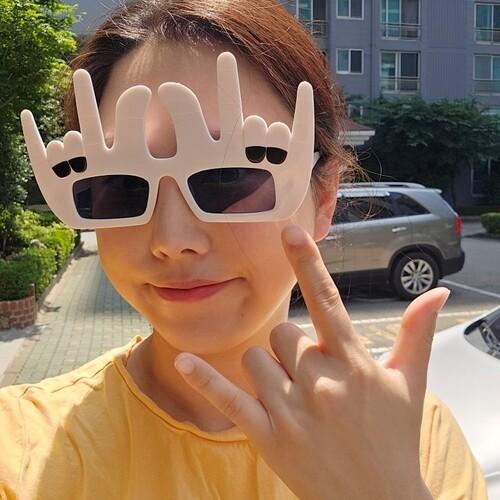 멋쟁이 힙합 손가락 선글라스 파티 사진 촬영 소품