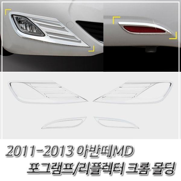 아반떼MD (2011-2013) 포그램프 크롬 몰딩 리플렉터