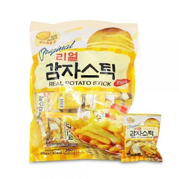 낱개포장 감자스틱 20gx18봉입 탕비실과자 감자과자