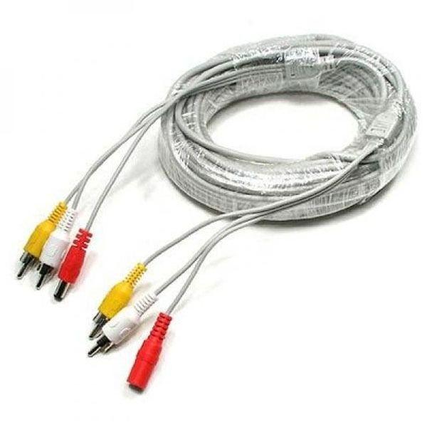 coms CCTV 케이블 15m - 2RCA DC 5.5 전원 회색