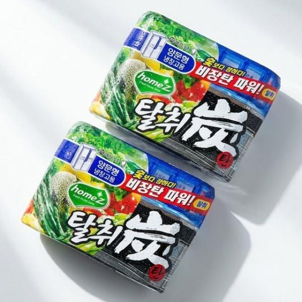 숯보다 강하다 비장탄 파워 양문 냉장고용 탈취제 240g