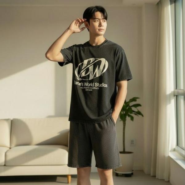 SD-262062 피그먼트 워싱 반팔 티셔츠 남녀 바네스