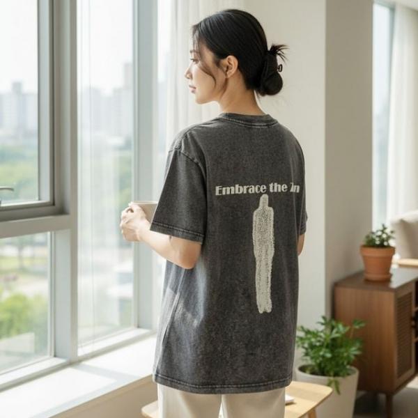 SD-262057 피그먼트 워싱 반팔 티셔츠 남녀 플래닛