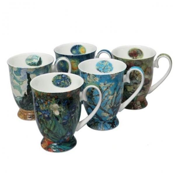 고흐 명화 도자기머그 5인조 세트 물컵 찻잔 커피잔 홈카페 선물