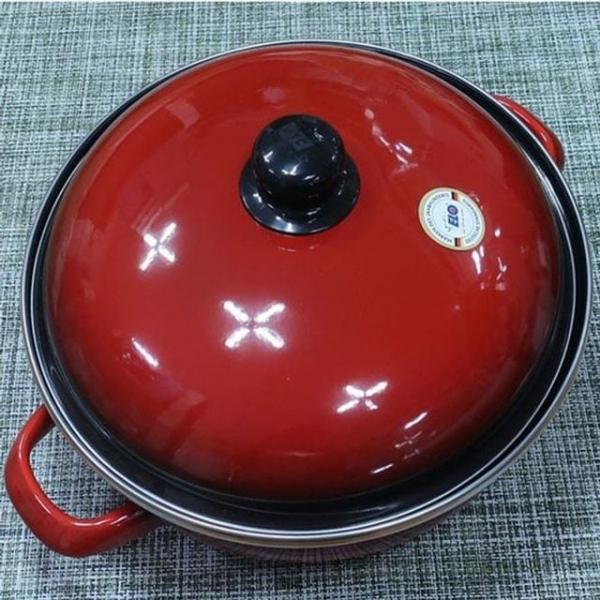 깊은 법랑 전골냄비 28cm 인덕션 양수웍 샤브샤브 찌개 요리용