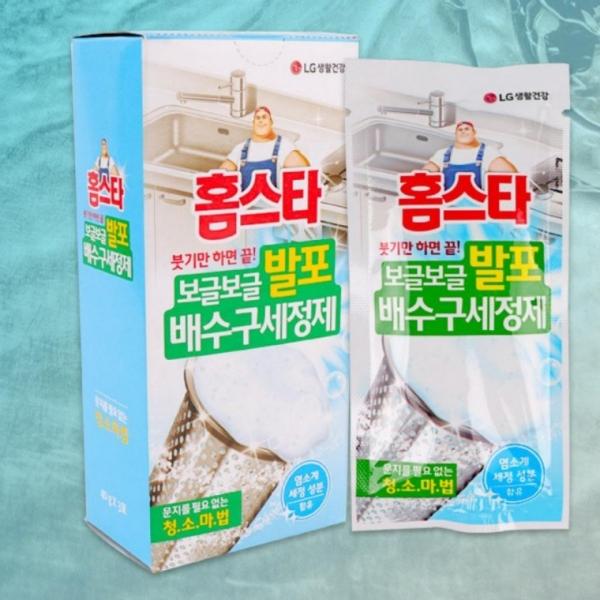 홈스타 발포 배수구세정제 싱크대 발포 거품형태 세정제 척제 배수구 3포