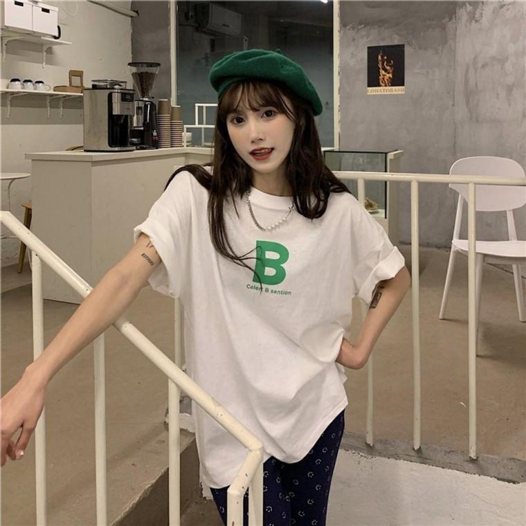 HL 알파벳 여성 반팔 박스 티셔츠
