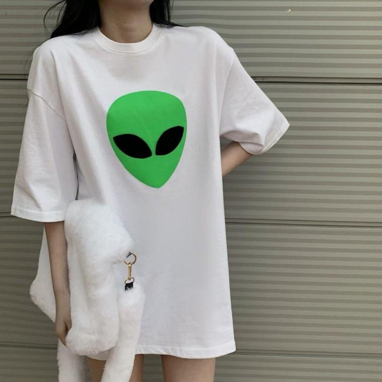 HL 외계인 여성 반팔 박스 티셔츠