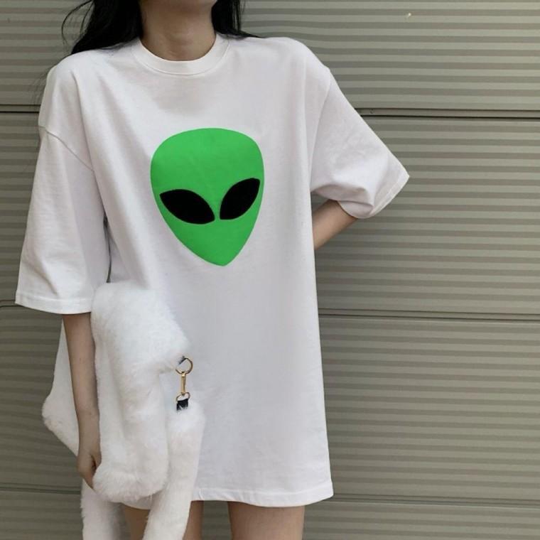 HL 외계인 여성 반팔 박스 티셔츠