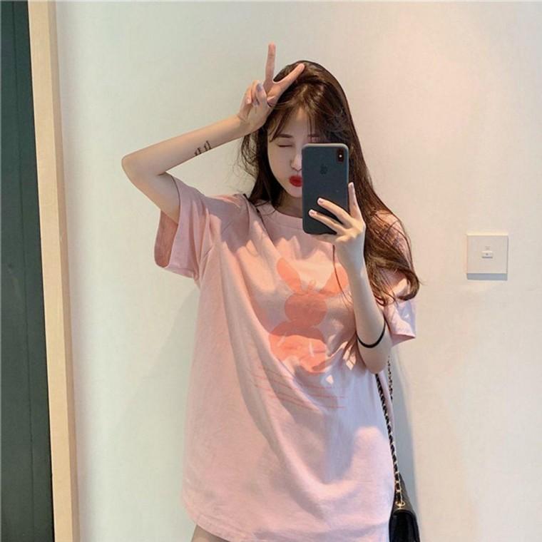 HL 토끼인형 여성 반팔 박스 티셔츠