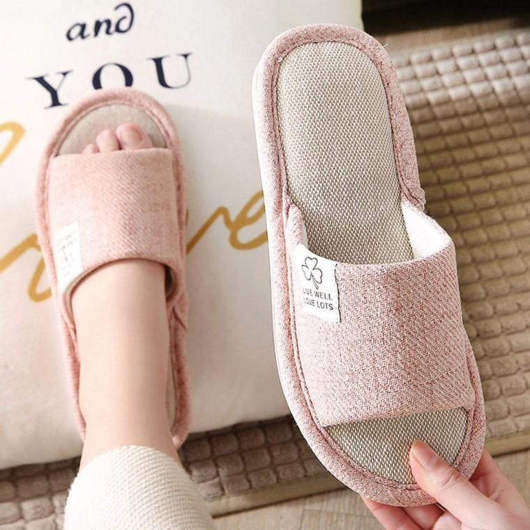 린넨 실내화 층간소음방지 거실화 사무실 슬리퍼
