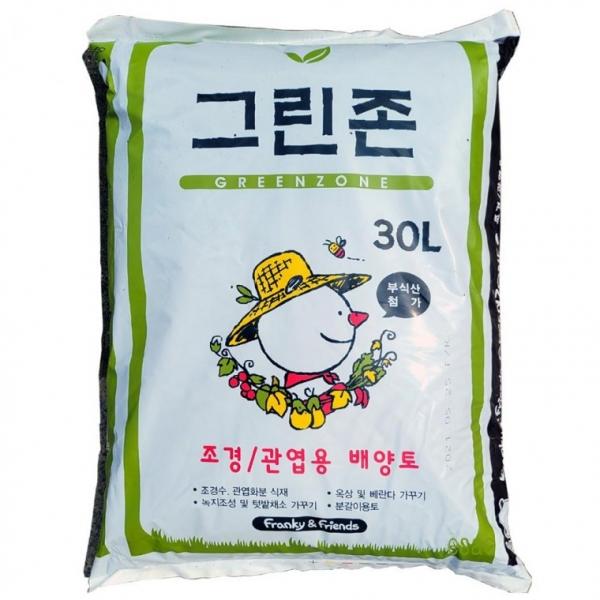 30L 그린존 분갈이흙 혼합 배양토 텃밭가꾸기분갈이 조경용상토 분갈이흙