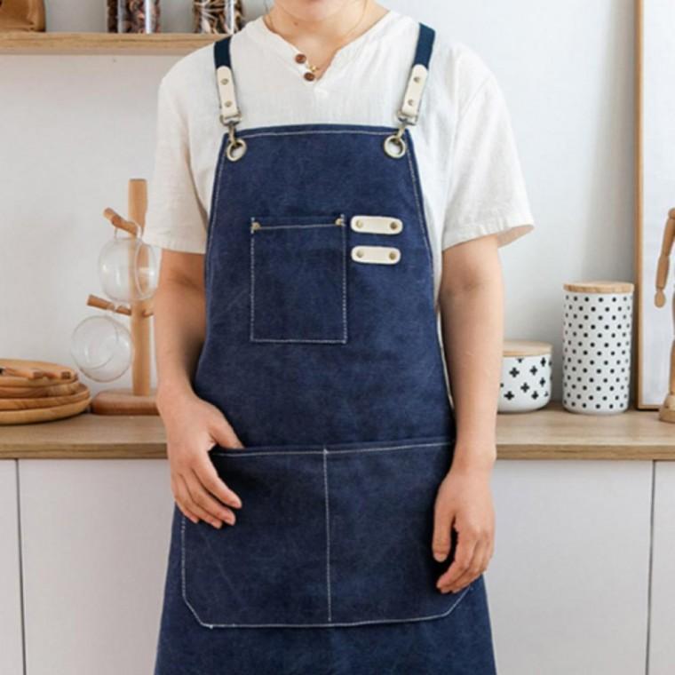 바리스타 카페 업소 공방 네일샵 미용 앞치마 블루
