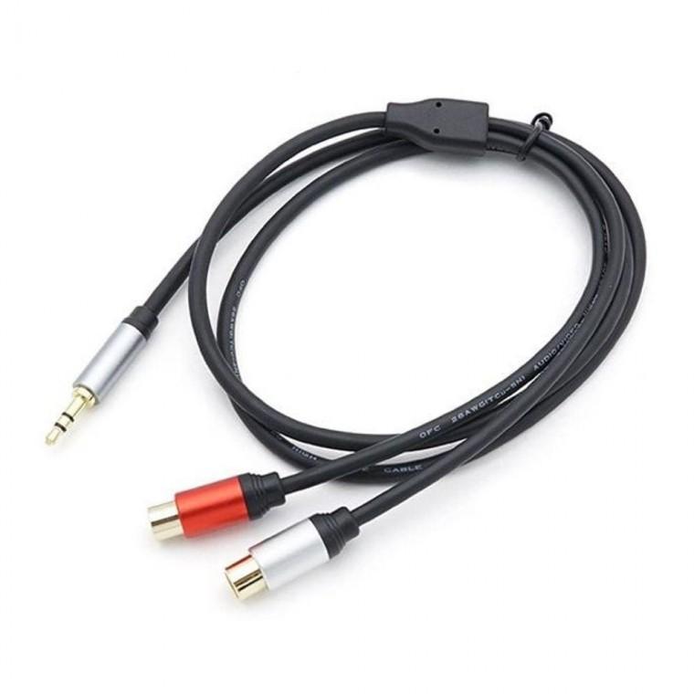 스테레오 RCA 2선 케이블 (3.5 ST M 2RCA F) 1M