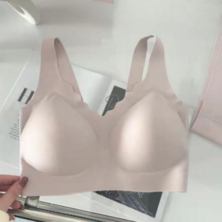 노와이어 브라 햄라인 세트 보들보들 팬티 여성속옷 데일리