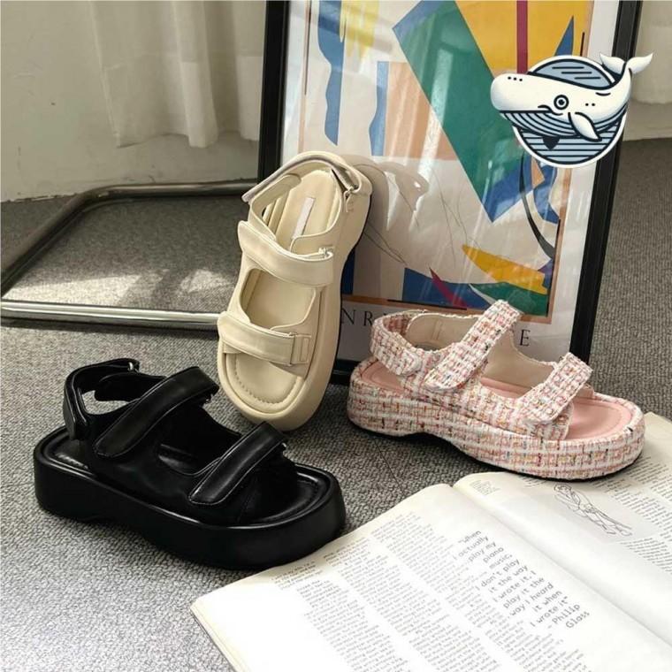 샌들 웨지힐 세련된 여성 데일리 편안한 스트랩