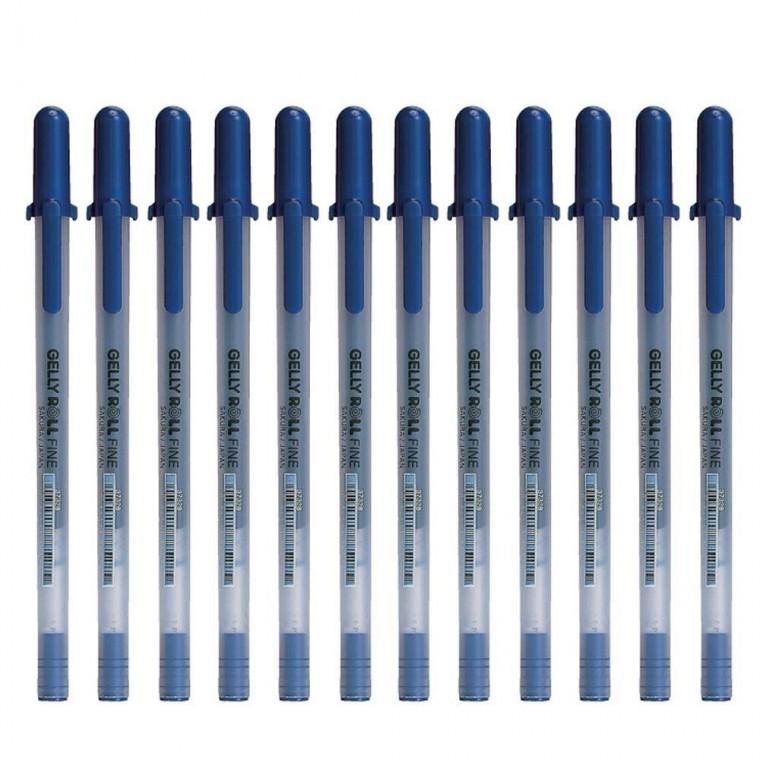 1다스 0.6mm 중성펜 젤펜 로얄블루12개입 겔리롤