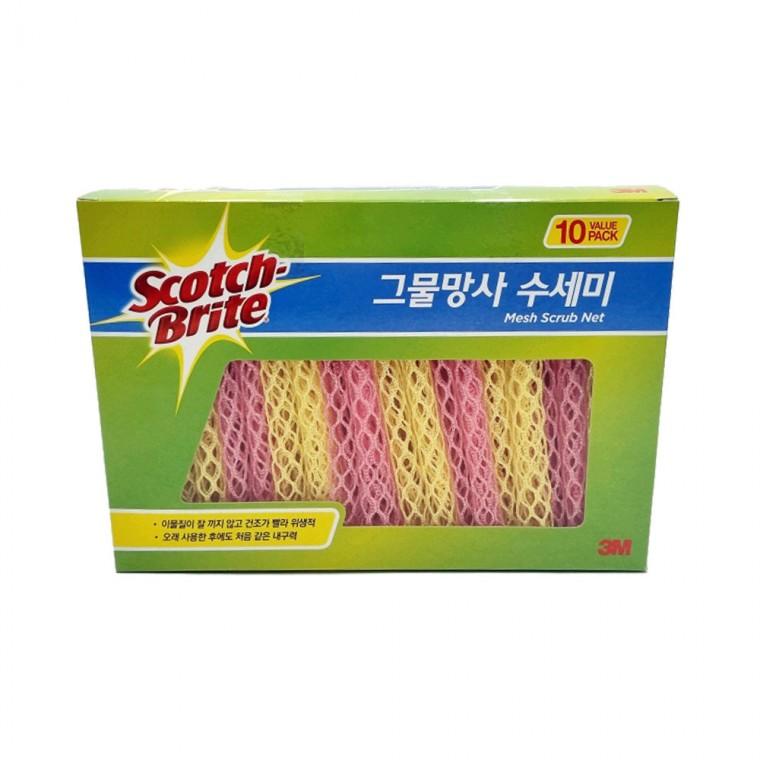 설거지 3M 세척 주방 그물망사 10개 큐브