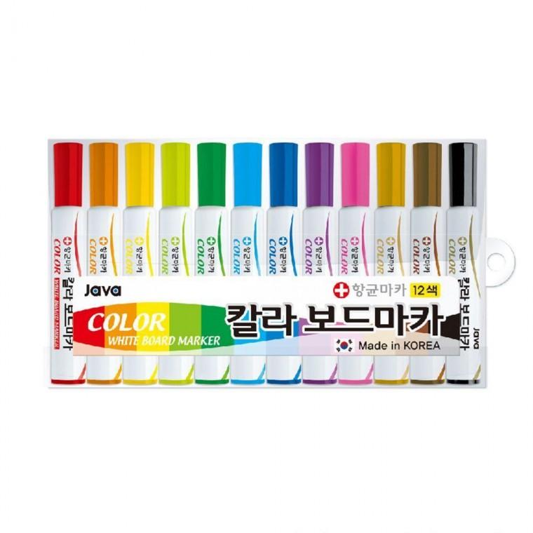 칼라 보드마카 12색 세트 향균 마커펜 병원 유치원 수업 회의 학교