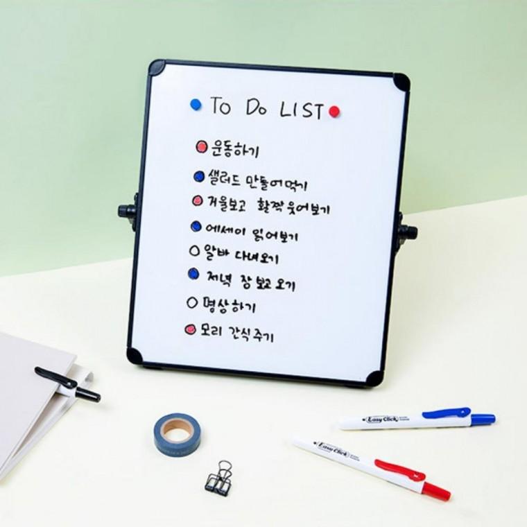 2색 1개 모나미 이지클릭 보드마카 12개입 노크식 마커펜 수업 학교 학원