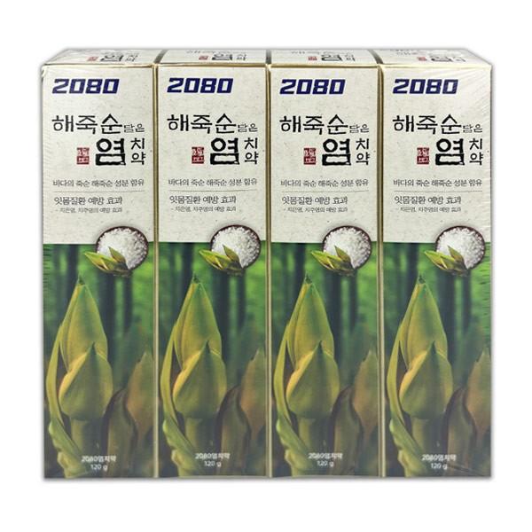 2080 해죽순 담은 염치약 120g × 4P -TJ 2080치약 치약 2080 칫솔 양치 양치질 치과 가글