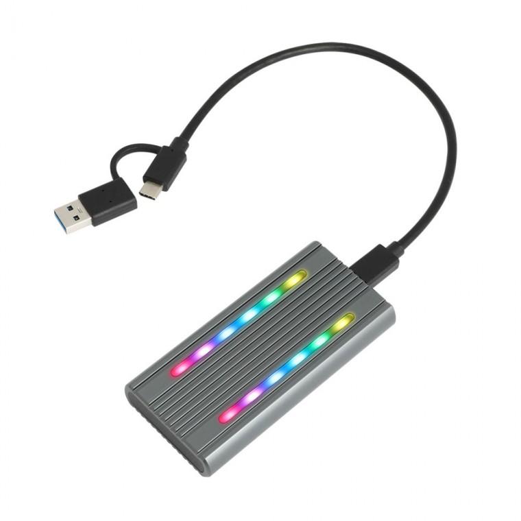 USB 3.1 TYPE C M.2 SSD 하드 외장케이스 NVME NGFF SATA GEN2 M키 방열판 저장 복사 백업 휴대용 2280