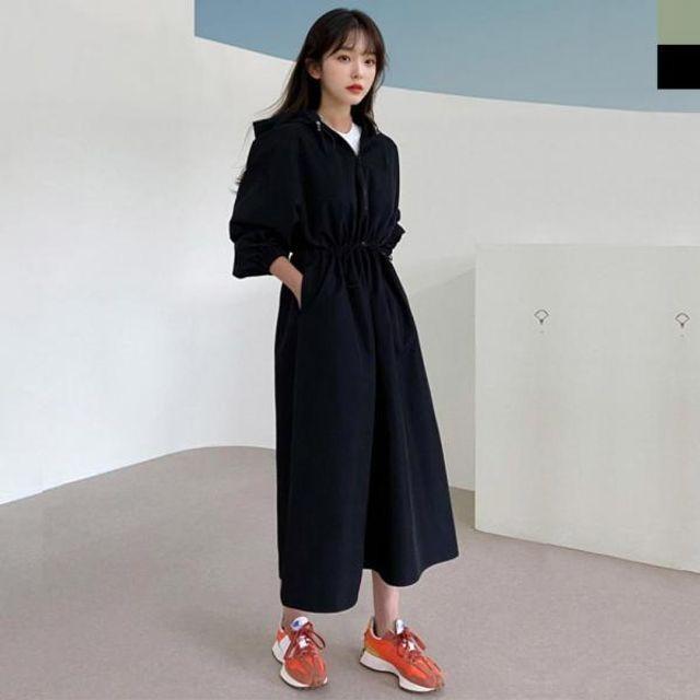SU] 여자스트랩 아노락 후드롱원피스