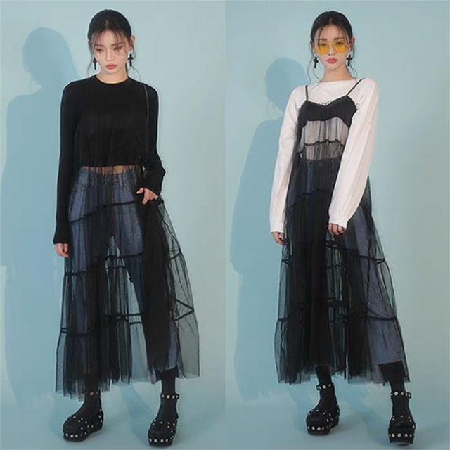 SU] 오로라 레이스 뷔스티에 롱 원피스