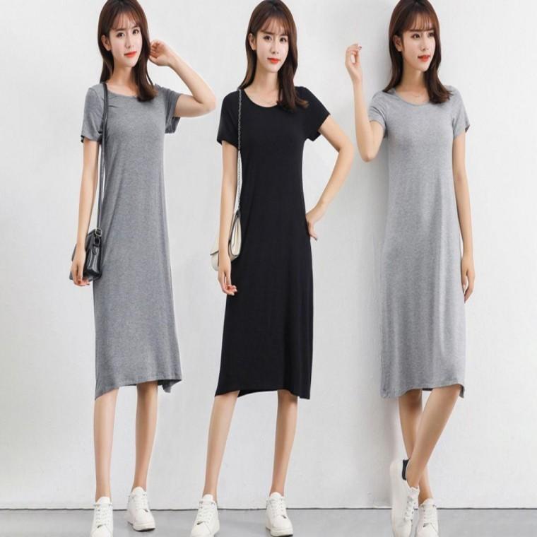 SU] 원피스 미디 3컬러 홈웨어 데일리 여름 심플 반팔