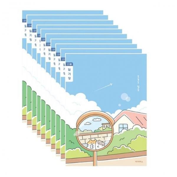 초등 3-6 좁은칸 일기장 A 종류랜덤 10권 1세트 줄눈 공책 노트 신학기
