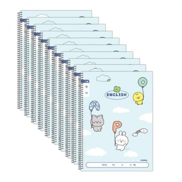 초등 슬림 넓은칸 영어 노트 A 종류랜덤 10권 1세트 저학년 수업 공책