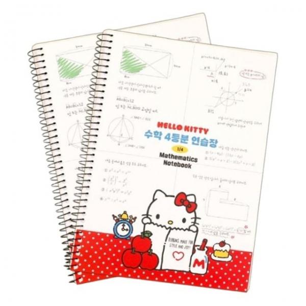 4분할 스프링 노트 2P 수학 오답노트 4등분 중고등 공부 공책