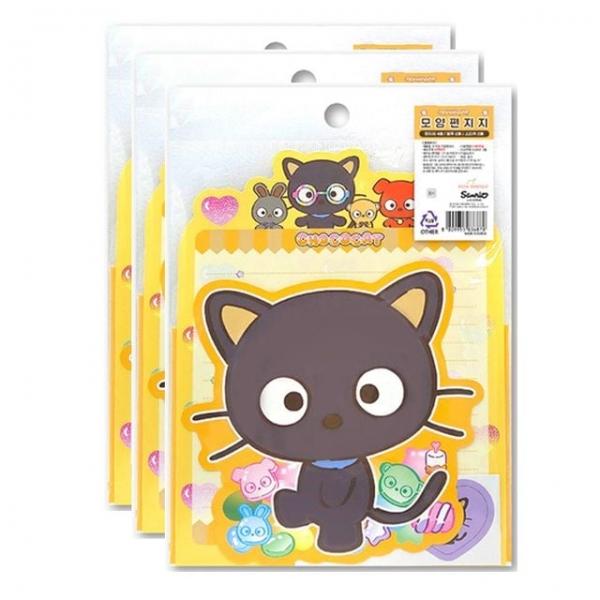 초코캣 편지지 봉투 세트 3P 고양이 캐릭터 편선지 러브레터 연애 감사