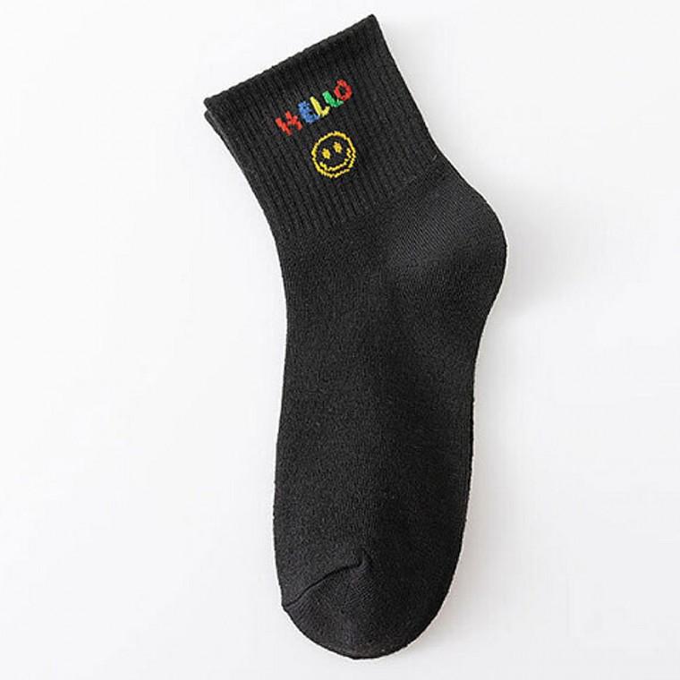 골지 5켤레 중목양말 무지개 하트
