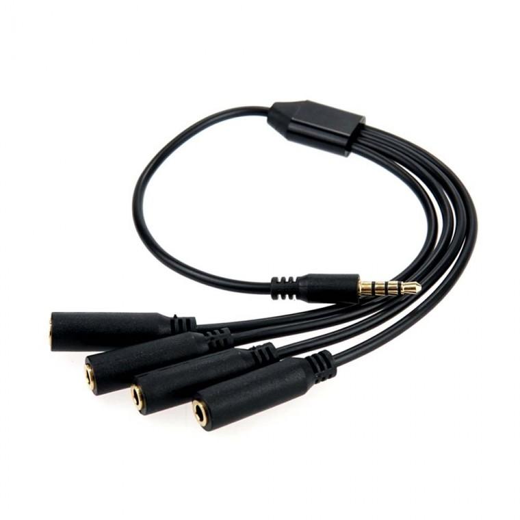 AUX 분배 케이블 3.5mm 스테레오 4극 MF x4 30cm 이어폰 연결 MP3 음악