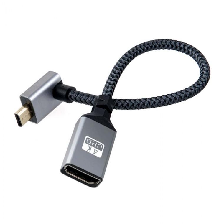 4K HDMI 마이크로 변환케이블 꺾임형 20cm FM 60Hz