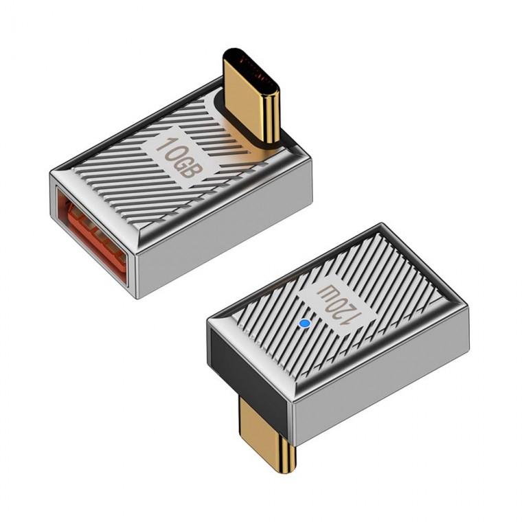 USB 타입C PD변환젠더 상하꺾임형 10Gbps 120W 6A 고속전송