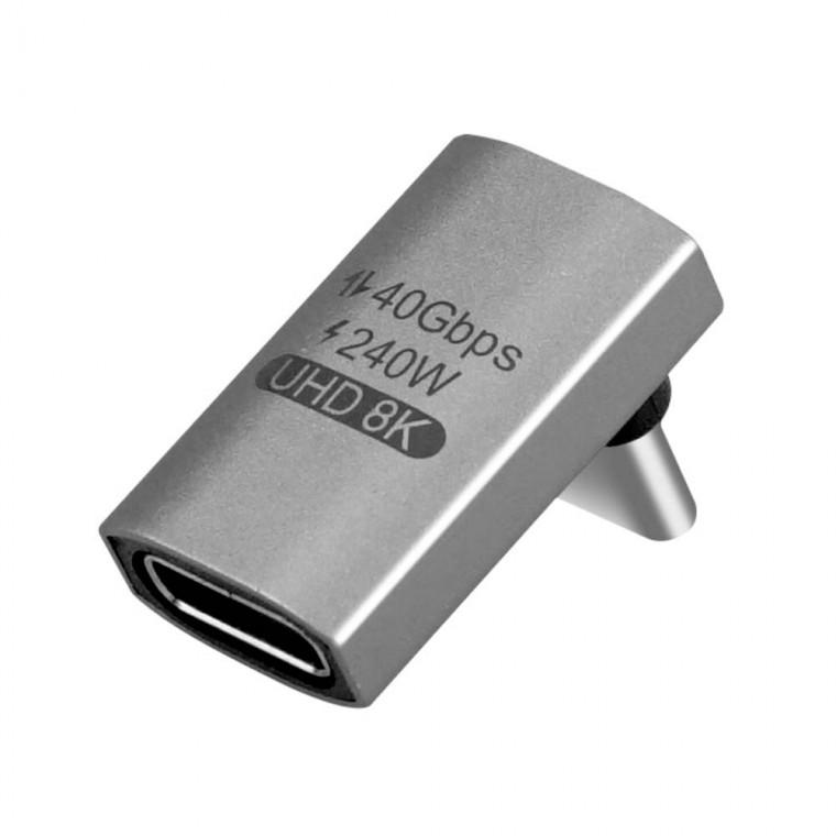 8K USB 4.0 C타입x Gen32 젠더 꺾임형 40Gbps 240W 노트북 스마트폰 고속충전