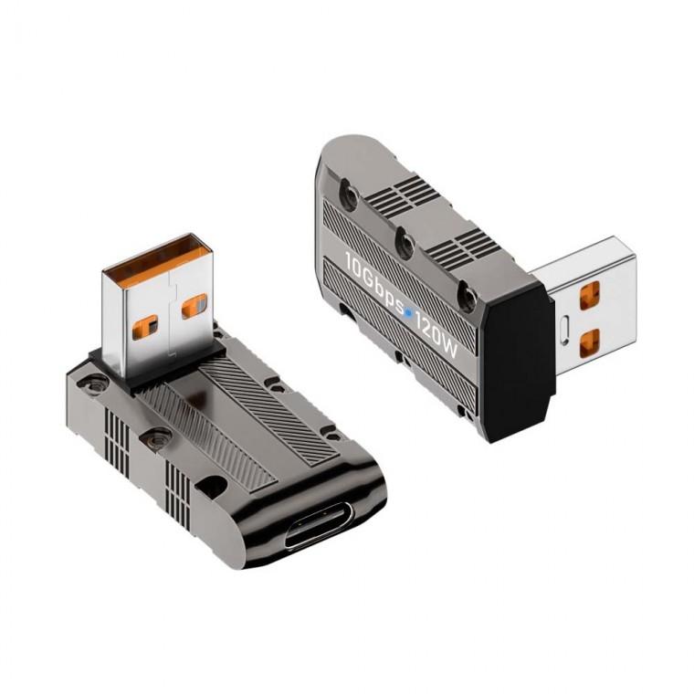 TYPE C Gen2 120W 젠더 상하꺾임형 10Gbps 고속충전