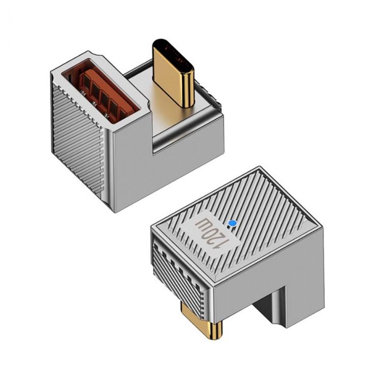 USB TYPE C PD변환젠더 꺾임형 U형 10Gbps 120W 6A 고속전송