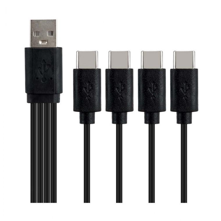 USB 3.1 C타입 4 IN 1 멀티 케이블 4분배 15cm 스마트폰 동시충전