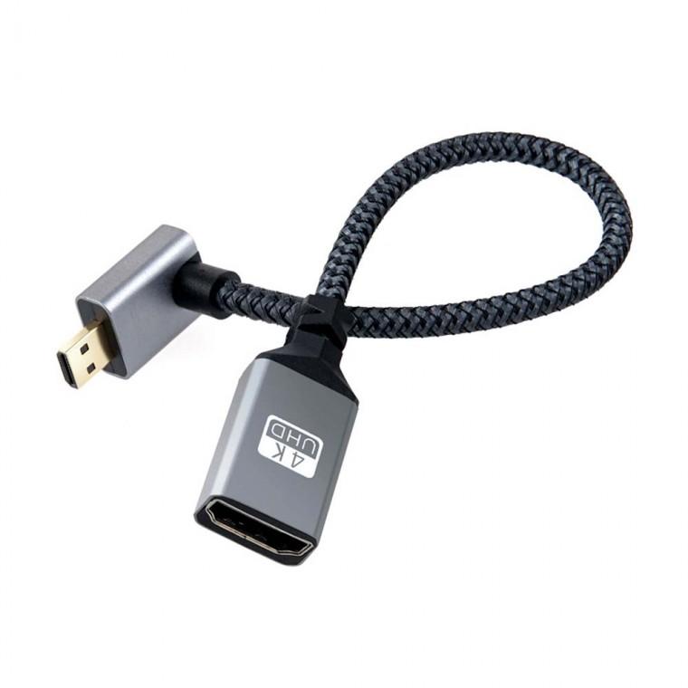 4K HDMI 마이크로 변환케이블 꺾임형 20cm 60Hz FM